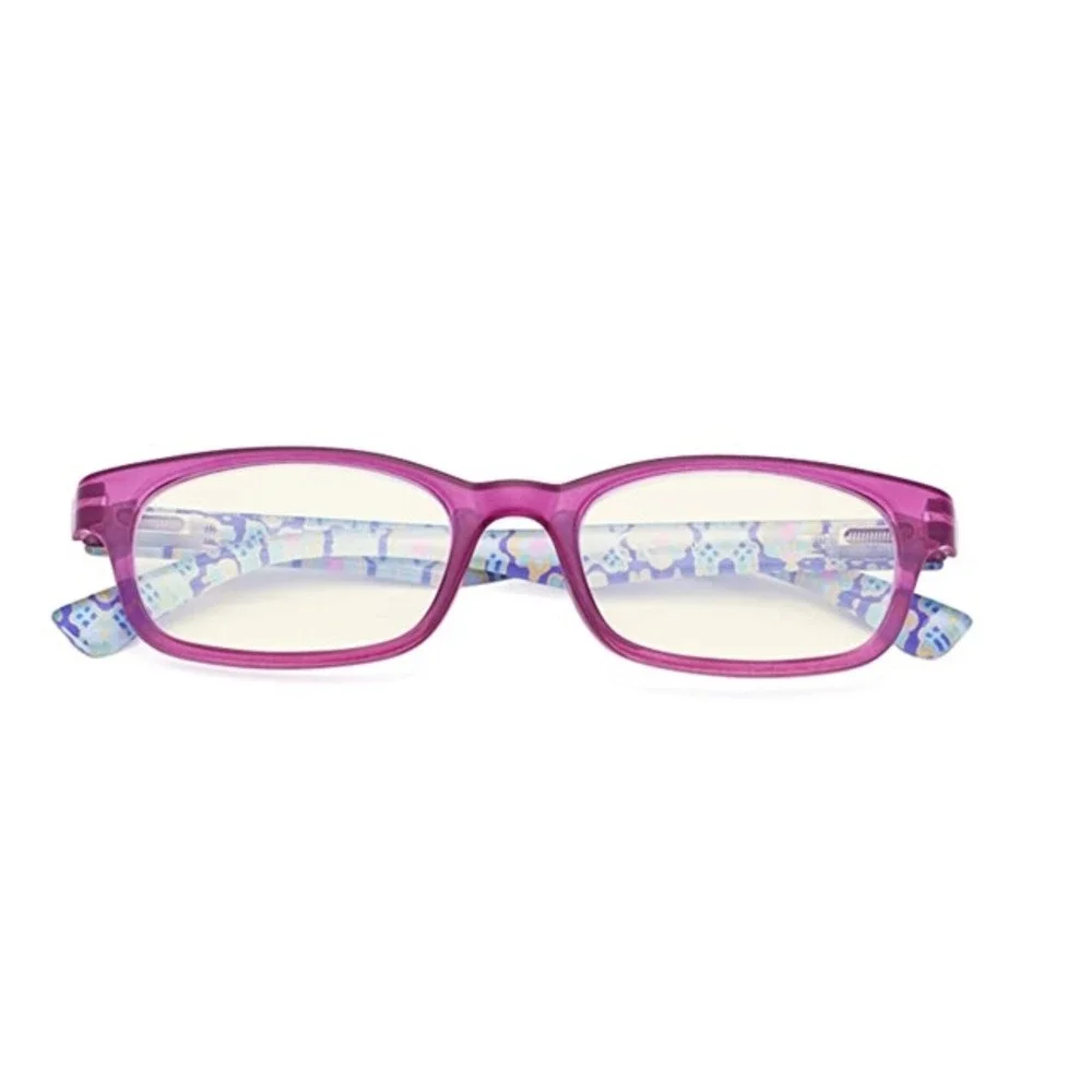 CessBlue Purple Rectangle Blue Light 2.00 Reading Nerd Glasses Readers 118196